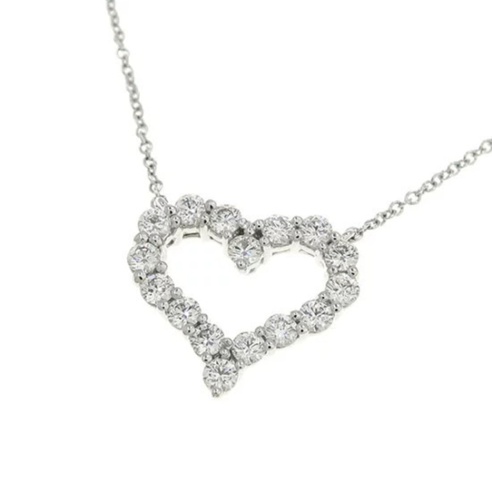 Tiffany Co Sentimental Heart Drop Diamond Necklace Sterling Silver